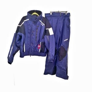 Vintage Spyder Purple ish/Blue & Black Puffer Jacket and Snow Bib Set